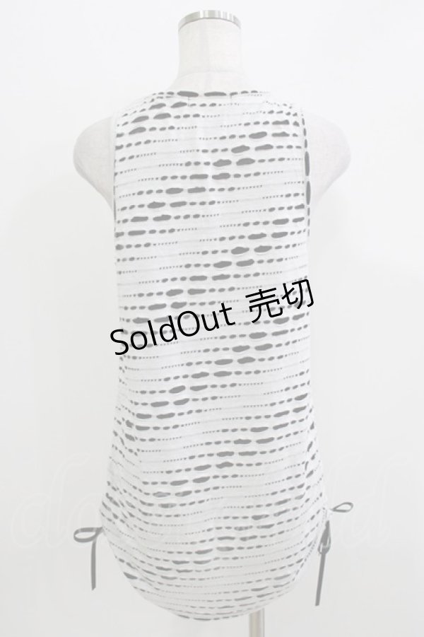 画像3: PEACE NOW / サイドギャザータンク  ホワイト×ブラック H-26-03-30-078-PU-TO-KB-ZH (3)