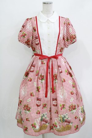 画像: Melody BasKet / Strawberry picnicピンタックワンピース M レッド H-26-03-30-010-LO-OP-KB-ZH