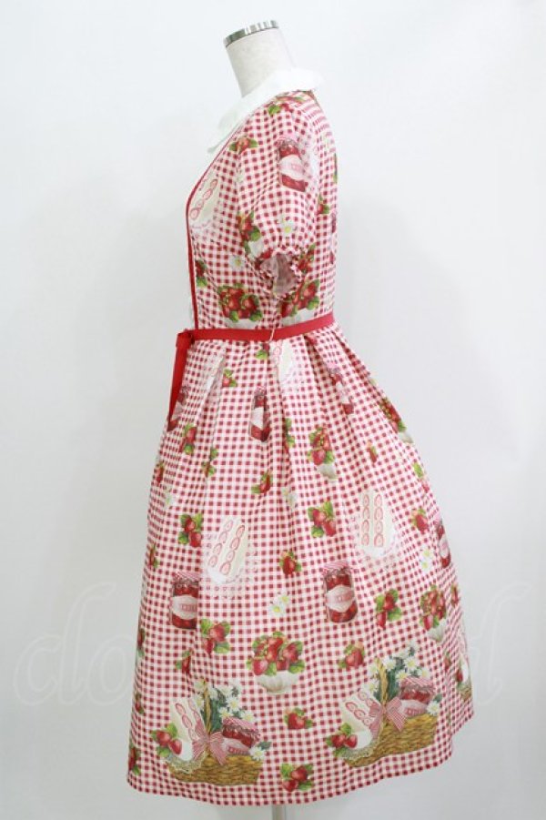 画像2: Melody BasKet / Strawberry picnicピンタックワンピース M レッド H-26-03-30-010-LO-OP-KB-ZH (2)