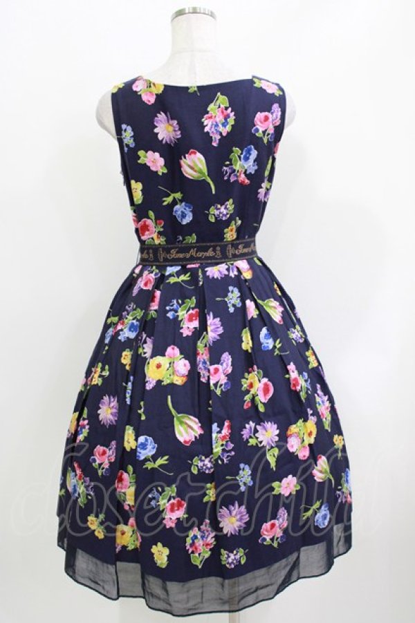 画像3: Jane Marple / Flower marketのスクエアドレス  ネイビー H-26-03-30-012-JM-OP-KB-ZH (3)