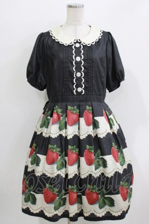 画像: Leur Getter / Antique Lace Strawberry袖付きワンピース L ブラック H-26-03-30-002-LU-OP-KB-ZH