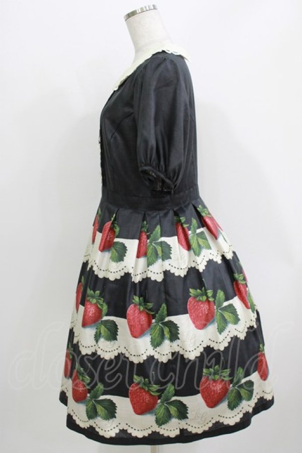 画像2: Leur Getter / Antique Lace Strawberry袖付きワンピース L ブラック H-26-03-30-002-LU-OP-KB-ZH (2)