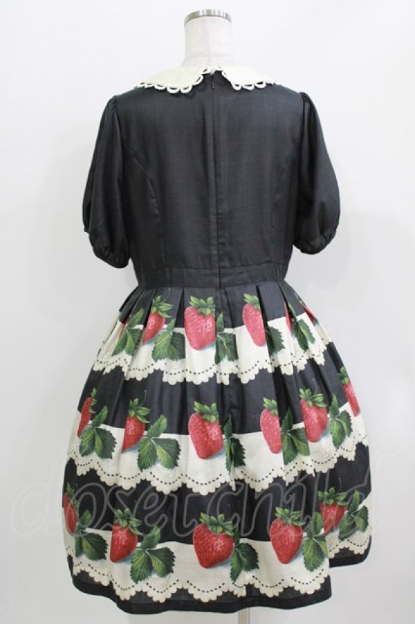 画像3: Leur Getter / Antique Lace Strawberry袖付きワンピース L ブラック H-26-03-30-002-LU-OP-KB-ZH (3)