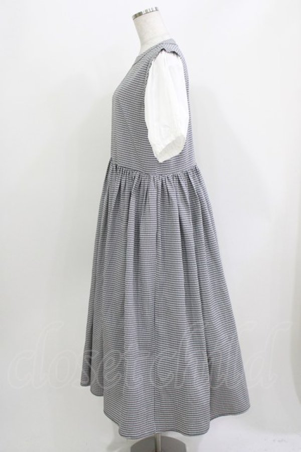 画像2: merry jenny / checkドッキングパフワンピース  ブラック H-26-03-30-018-LO-OP-KB-ZH (2)