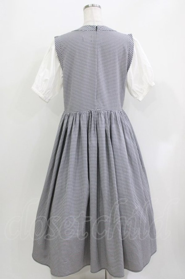 画像3: merry jenny / checkドッキングパフワンピース  ブラック H-26-03-30-018-LO-OP-KB-ZH (3)