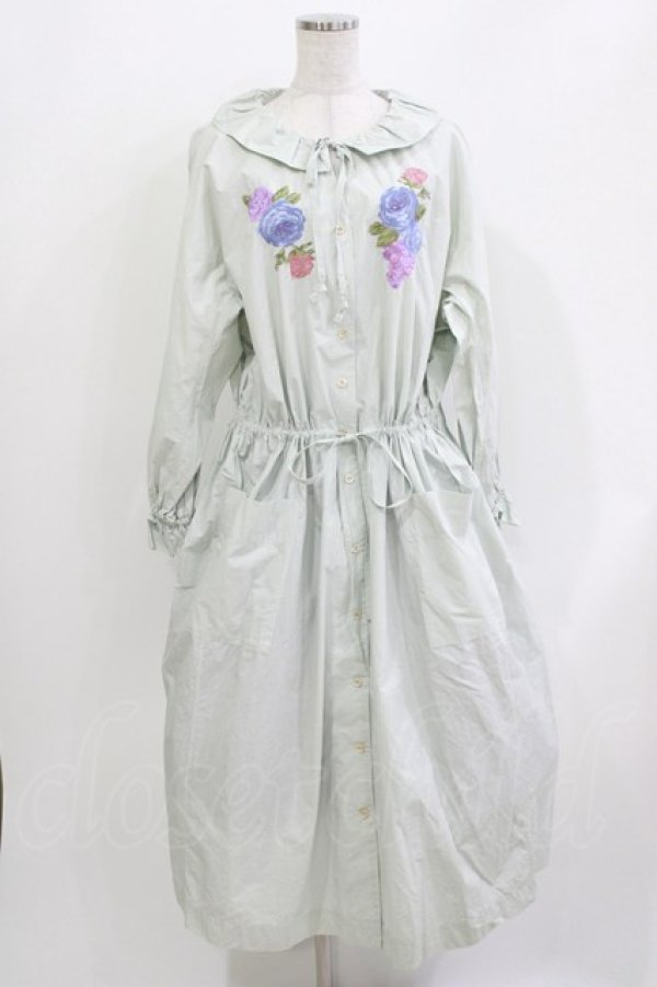 画像1: Jane Marple Dans Le Salon / Jardin Des Fleurs Embroideryドレス  ミント H-26-03-30-020-JM-OP-KB-ZH (1)