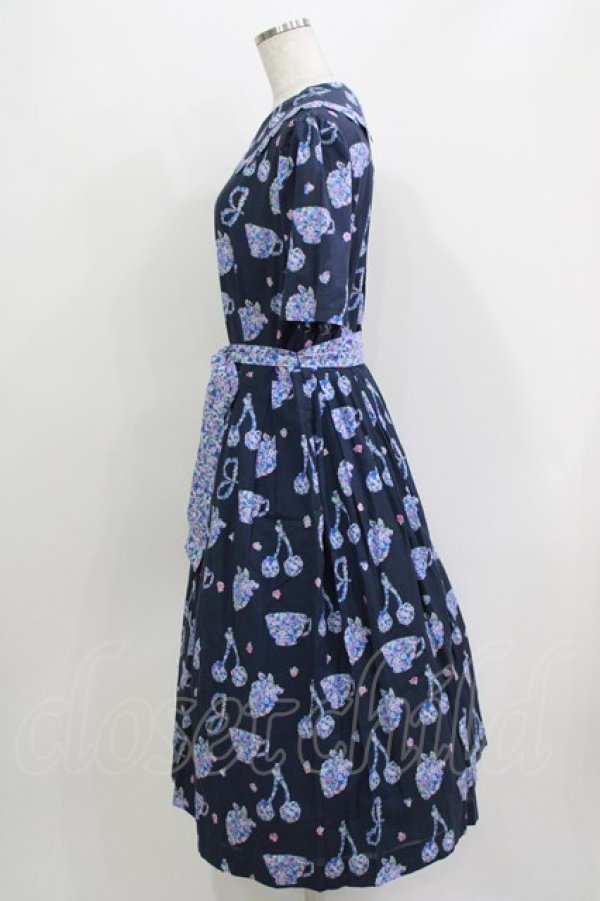 画像2: Jane Marple / Bonjour Millefleursのコレットドレス  ネイビー H-26-03-30-024-JM-OP-KB-ZH (2)
