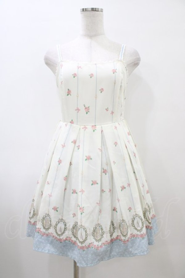 画像1: Ank Rouge / ローズストライプジャンパースカート M オフ H-26-04-01-044-CA-OP-NS-ZH (1)