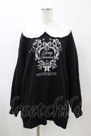 画像: Honey Cinnamon / フリル襟トレーナー Free ブラック H-26-04-01-047-LO-TO-NS-ZH