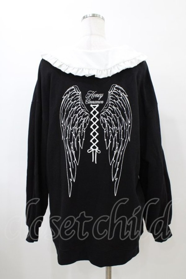 画像2: Honey Cinnamon / フリル襟トレーナー Free ブラック H-26-04-01-047-LO-TO-NS-ZH (2)