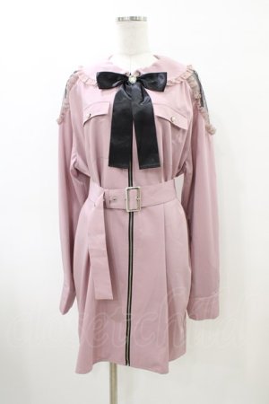 画像: Ank Rouge / ビジューリボンBigシャツ M ピンク H-26-04-01-048-CA-BL-NS-ZH