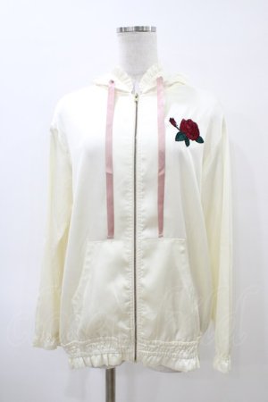 画像: Ank Rouge / ローズ刺繍サテンパーカー M オフ H-26-04-01-049-CA-TO-NS-ZH