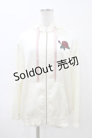 画像: Ank Rouge / ローズ刺繍サテンパーカー M オフ H-26-04-01-049-CA-TO-NS-ZH
