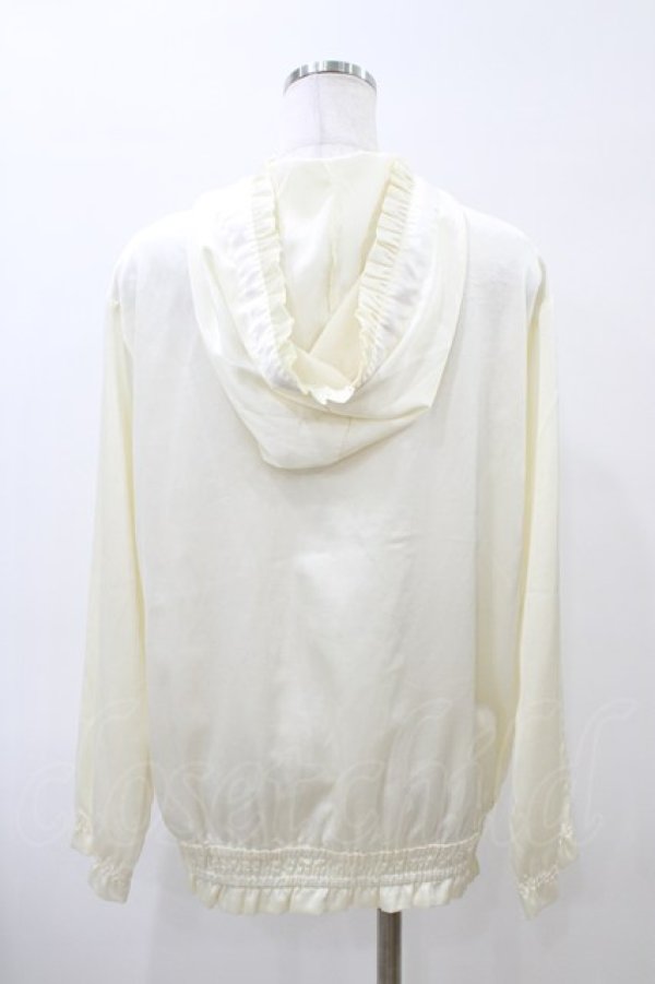 画像2: Ank Rouge / ローズ刺繍サテンパーカー M オフ H-26-04-01-049-CA-TO-NS-ZH (2)