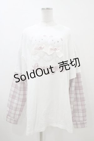 画像: Ank Rouge / ふたごくまちゃんロンTe M オフ/ピンク H-26-04-01-051-CA-TS-NS-ZH