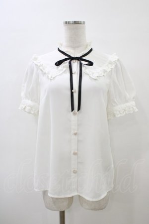 画像: Secret Honey / リボンブラウス Free オフ H-26-04-01-052-CA-BL-NS-ZH