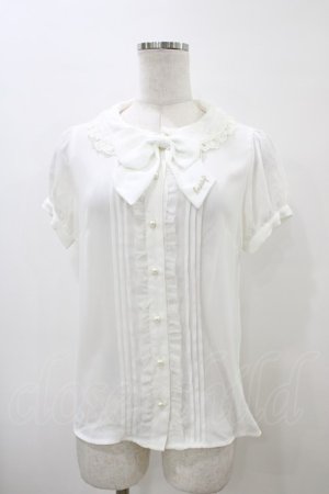 画像: Ank Rouge / Candy刺繍リボンブラウス M オフ H-26-04-01-053-CA-BL-NS-ZH