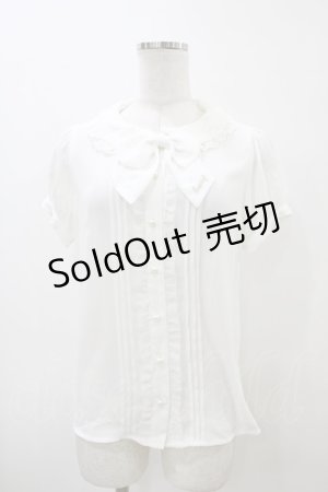 画像: Ank Rouge / Candy刺繍リボンブラウス M オフ H-26-04-01-053-CA-BL-NS-ZH