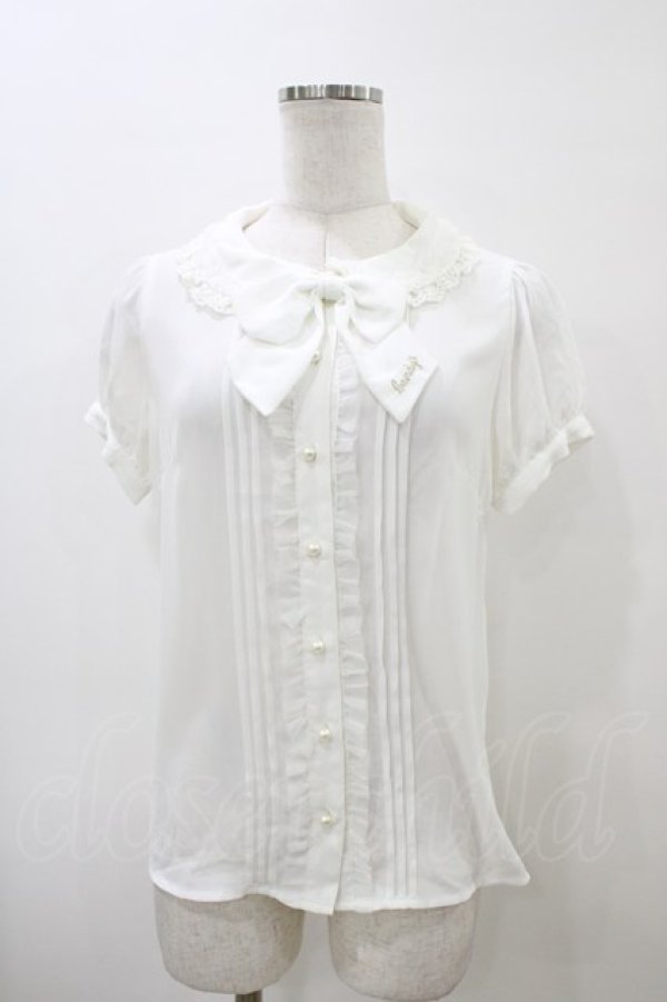 画像1: Ank Rouge / Candy刺繍リボンブラウス M オフ H-26-04-01-053-CA-BL-NS-ZH (1)