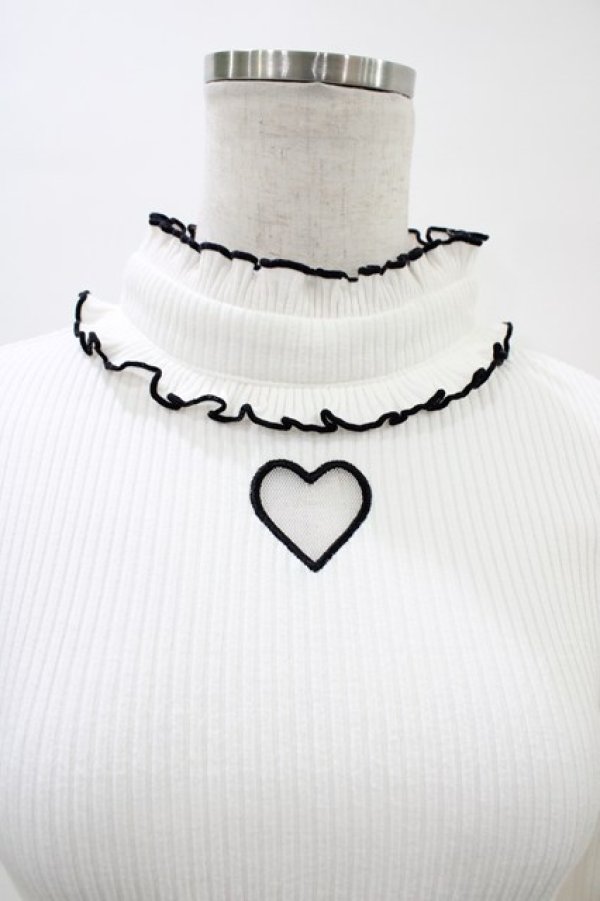 画像3: MA*RS / ハート開きフリルニット Free オフ H-26-04-01-054-EL-TO-NS-ZH (3)