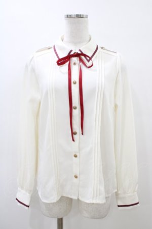 画像: Amavel / Message Stripeクロスタイブラウス Free アイボリー H-26-04-01-055-CA-BL-NS-ZH