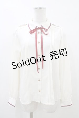 画像: Amavel / Message Stripeクロスタイブラウス Free アイボリー H-26-04-01-055-CA-BL-NS-ZH