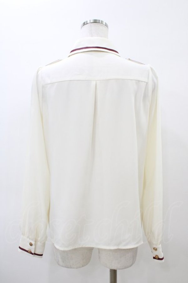 画像2: Amavel / Message Stripeクロスタイブラウス Free アイボリー H-26-04-01-055-CA-BL-NS-ZH (2)