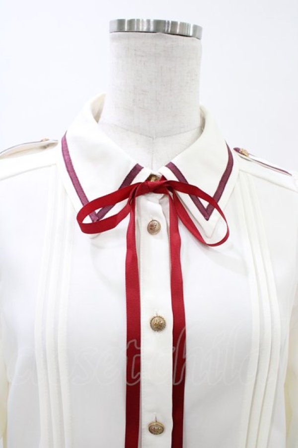 画像3: Amavel / Message Stripeクロスタイブラウス Free アイボリー H-26-04-01-055-CA-BL-NS-ZH (3)