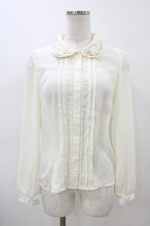 画像: Ank Rouge / はしごレースリボンブラウス M アイボリー/ピンク H-26-04-01-056-CA-BL-NS-ZH