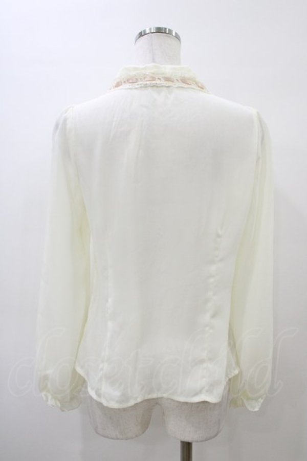 画像2: Ank Rouge / はしごレースリボンブラウス M アイボリー/ピンク H-26-04-01-056-CA-BL-NS-ZH (2)