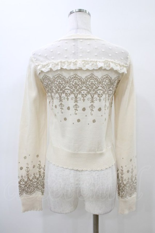 画像2: LIZ LISA / チュール切替フロッキープリントカーディガン Free アイボリー H-26-04-01-059-LO-TO-NS-ZH (2)