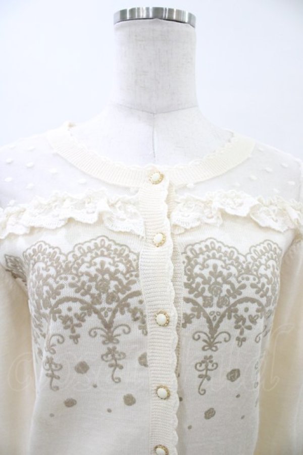 画像3: LIZ LISA / チュール切替フロッキープリントカーディガン Free アイボリー H-26-04-01-059-LO-TO-NS-ZH (3)