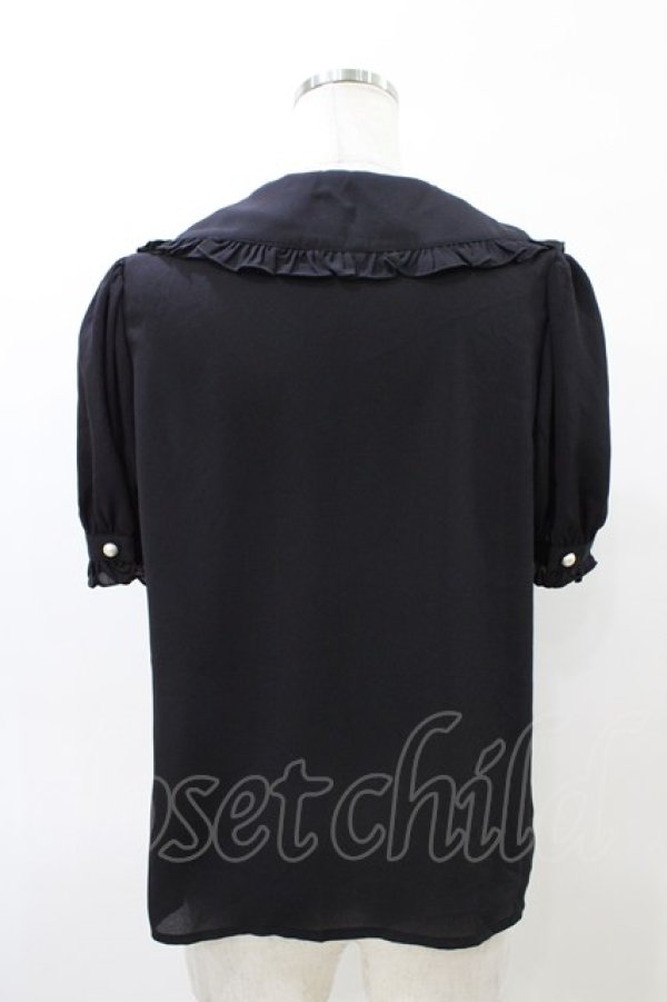 画像2: Ank Rouge / キラキラバックルリボンブラウス M ブラック H-26-04-01-063-CA-BL-NS-ZH (2)