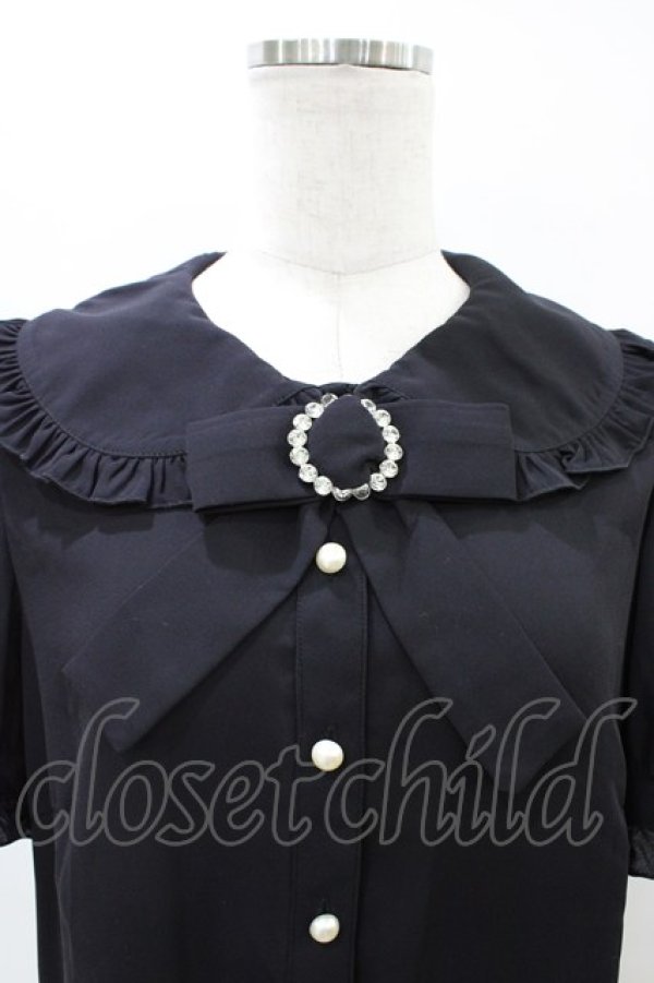 画像3: Ank Rouge / キラキラバックルリボンブラウス M ブラック H-26-04-01-063-CA-BL-NS-ZH (3)