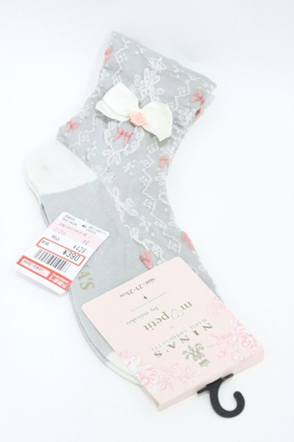 画像1: m petit by misako / AMCSNIフロートリボン  グレー H-26-04-01-032-LO-ZA-NS-ZH (1)