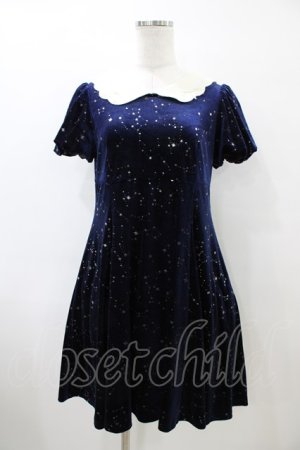 画像: Secret Honey / 星座柄ベロアワンピース Free ネイビー H-26-04-01-037-CA-OP-NS-ZH