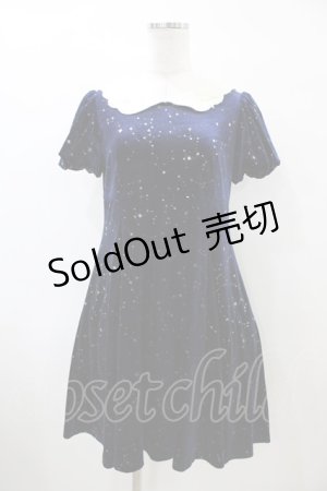 画像: Secret Honey / 星座柄ベロアワンピース Free ネイビー H-26-04-01-037-CA-OP-NS-ZH