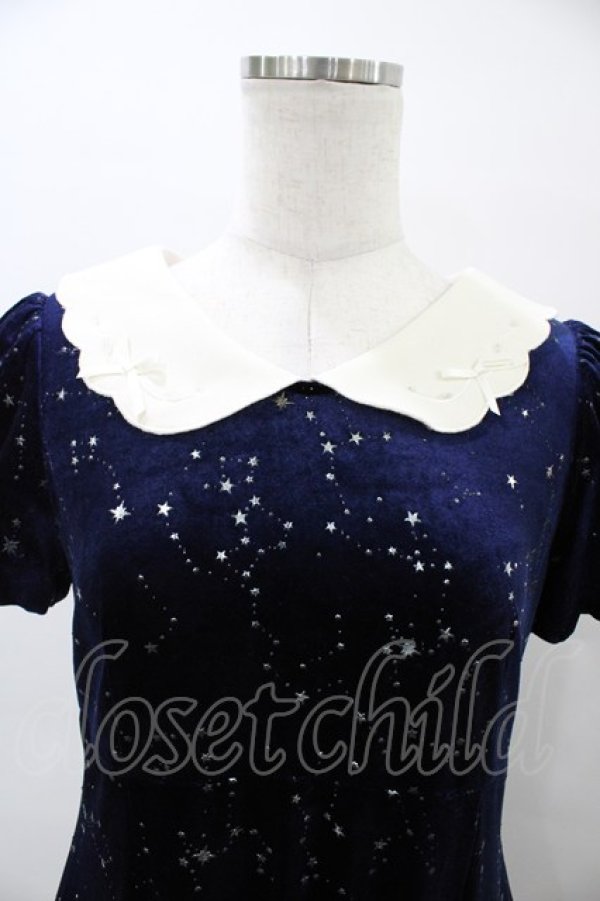 画像3: Secret Honey / 星座柄ベロアワンピース Free ネイビー H-26-04-01-037-CA-OP-NS-ZH (3)