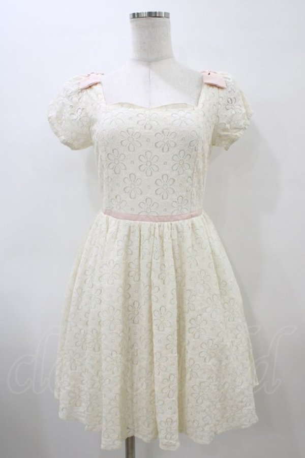 画像1: LODISPOTTO / お花レースワンピース M アイボリー/ピンク H-26-04-01-039-LO-OP-NS-ZH (1)