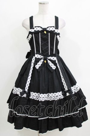 画像: metamorphose / メアリーはしごレースジャンパースカート サイズ1 ブラック H-26-04-02-001-ME-OP-NS-ZH