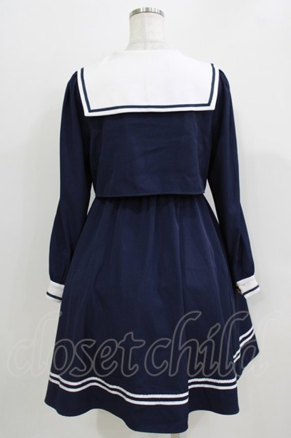 画像3: Amavel / School Check Setup風セーラーワンピース Free ブラック H-26-04-02-025-CA-OP-NS-ZH (3)