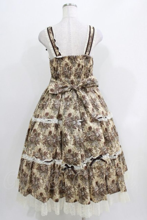 画像3: metamorphose / 【プラスサイズ】ゴブランブーケ シャーリングティアードミディアムジャンパースカート プラスサイズ ブルー系 H-26-04-02-003-ME-OP-NS-ZH (3)