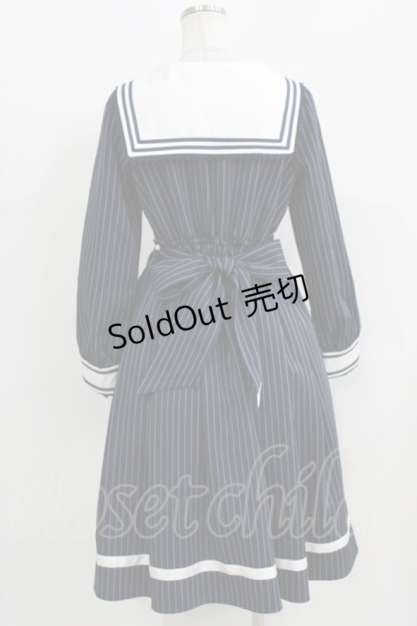 画像3: axes femme kawaii / ストライプセーラーワンピース M ネイビー H-26-04-02-027-AX-OP-NS-ZH (3)