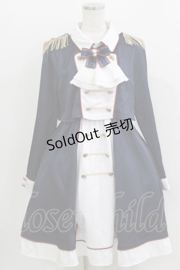 画像1: Amavel / Royal Palace Fanfareミドル丈ワンピース Free ネイビー H-26-04-02-028-CA-OP-NS-ZH (1)