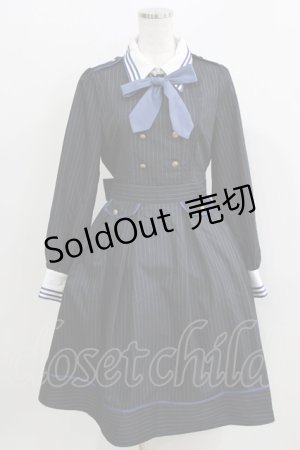 画像: Amavel / ピンストライプシャツカラーワンピース Free ネイビー H-26-04-02-029-CA-OP-NS-ZH