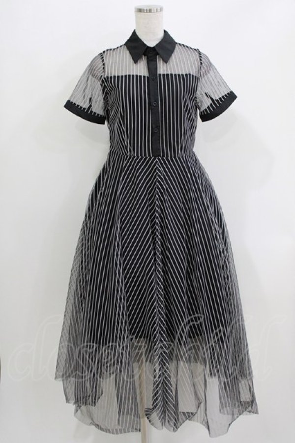 画像1: Favorite / ストライプワンピース M~L ブラック H-26-04-02-031-LO-OP-NS-ZH (1)
