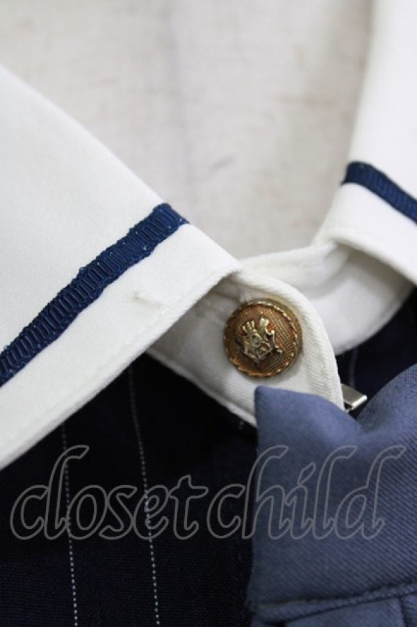 画像4: Amavel / モノグラムネクタイシャツワンピース Free ネイビー H-26-04-02-032-CA-OP-NS-ZH (4)