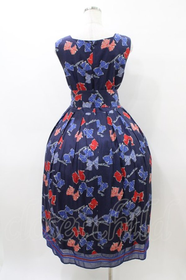 画像2: Jane Marple / Anniversary ribbonsスクエアドレス  ネイビー H-26-04-02-1022-JM-OP-KB-ZH (2)