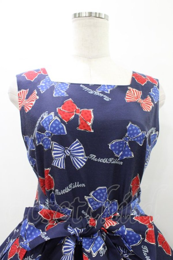 画像4: Jane Marple / Anniversary ribbonsスクエアドレス  ネイビー H-26-04-02-1022-JM-OP-KB-ZH (4)