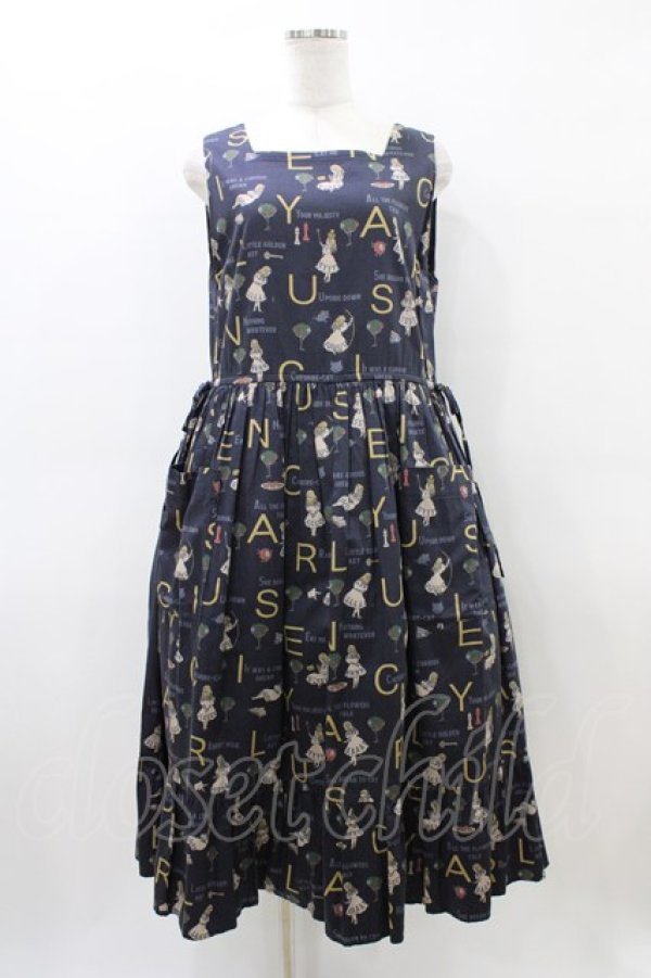 画像1: Jane Marple / The nursery Aliceギャザードレス  ネイビー H-26-04-02-1023-JM-OP-KB-ZH (1)